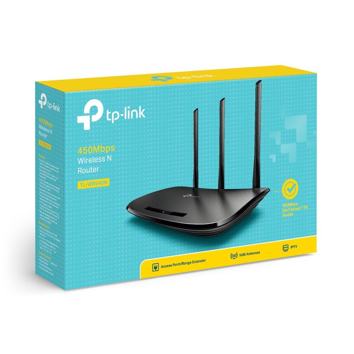 TP LINK - Router Inalámbrico Repetidor N 450mbps Tl-wr940n
