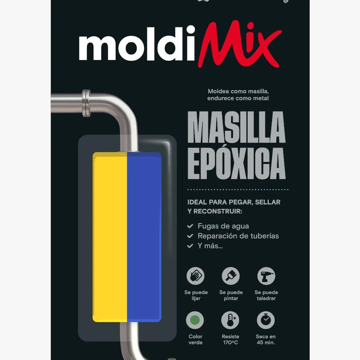 SOLDIMIX - Adhesivo Cinta Moldeable Moldimix 32 gr Soldimix