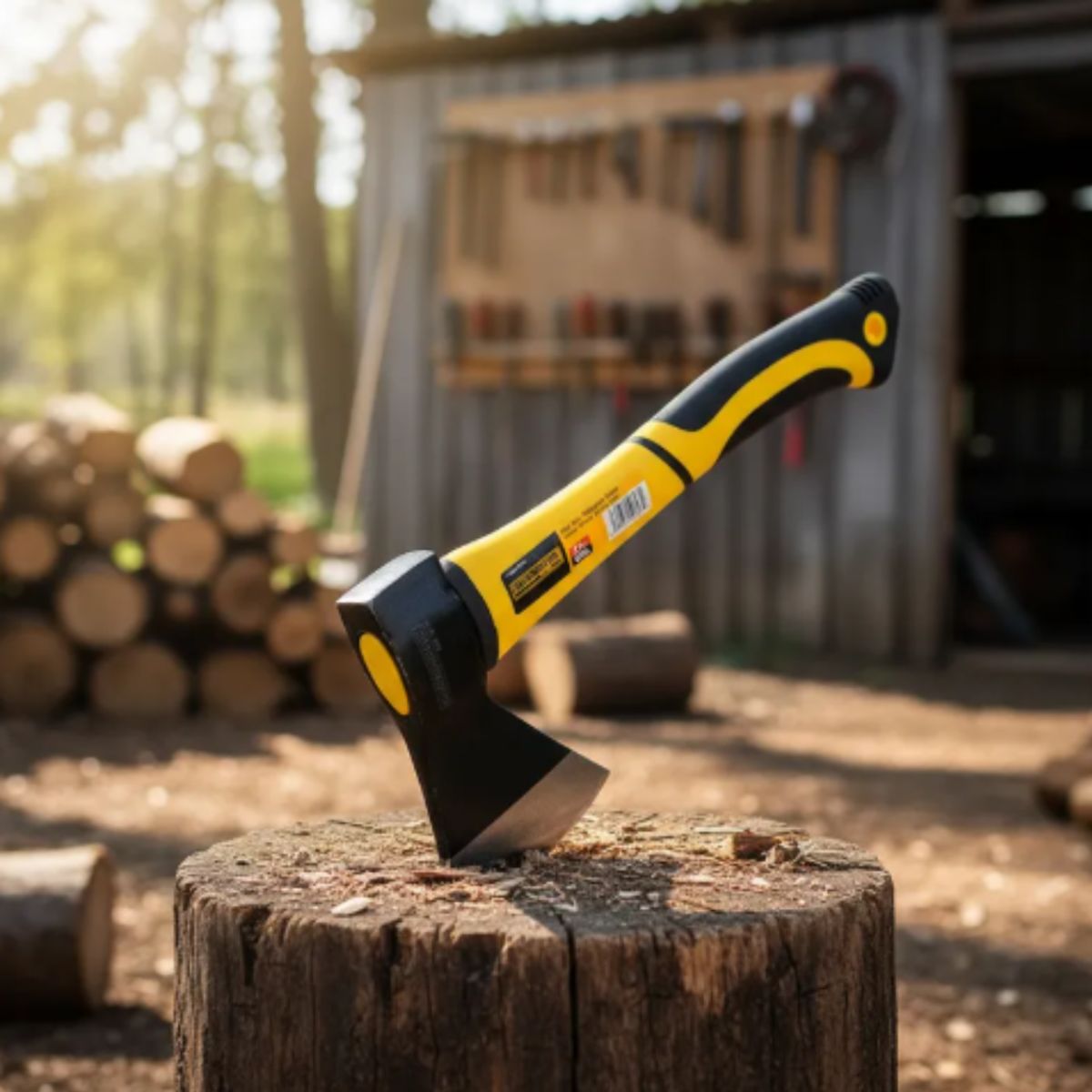 GENERICO - Hacha 800 gr Mango Fibra de Vidrio Crossmaster 9941608 - Amarillo