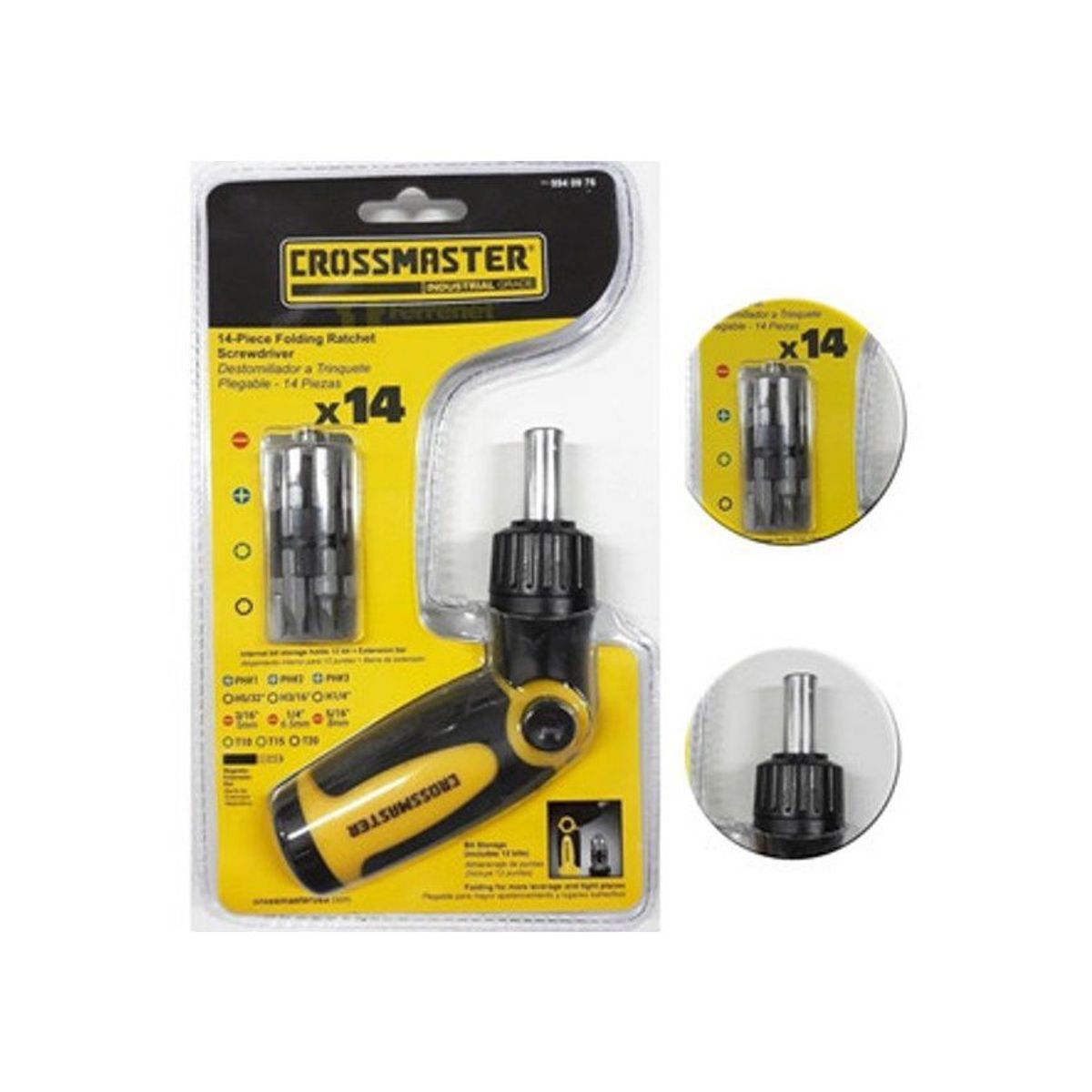 GENERICO - Desarmador Plegable 14 en 1 Crossmaster  9940976 -   Amarillo