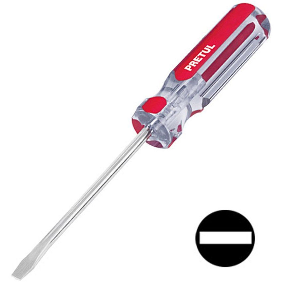 PRETUL - Desarmador Plano 3/16" x 4" Mango PVC Pretul 21458 - Rojo