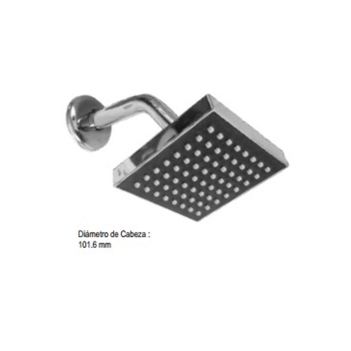 C AND A TOOLS - Cabeza de Ducha Cuadrada 4"  C&A   -  Cromada