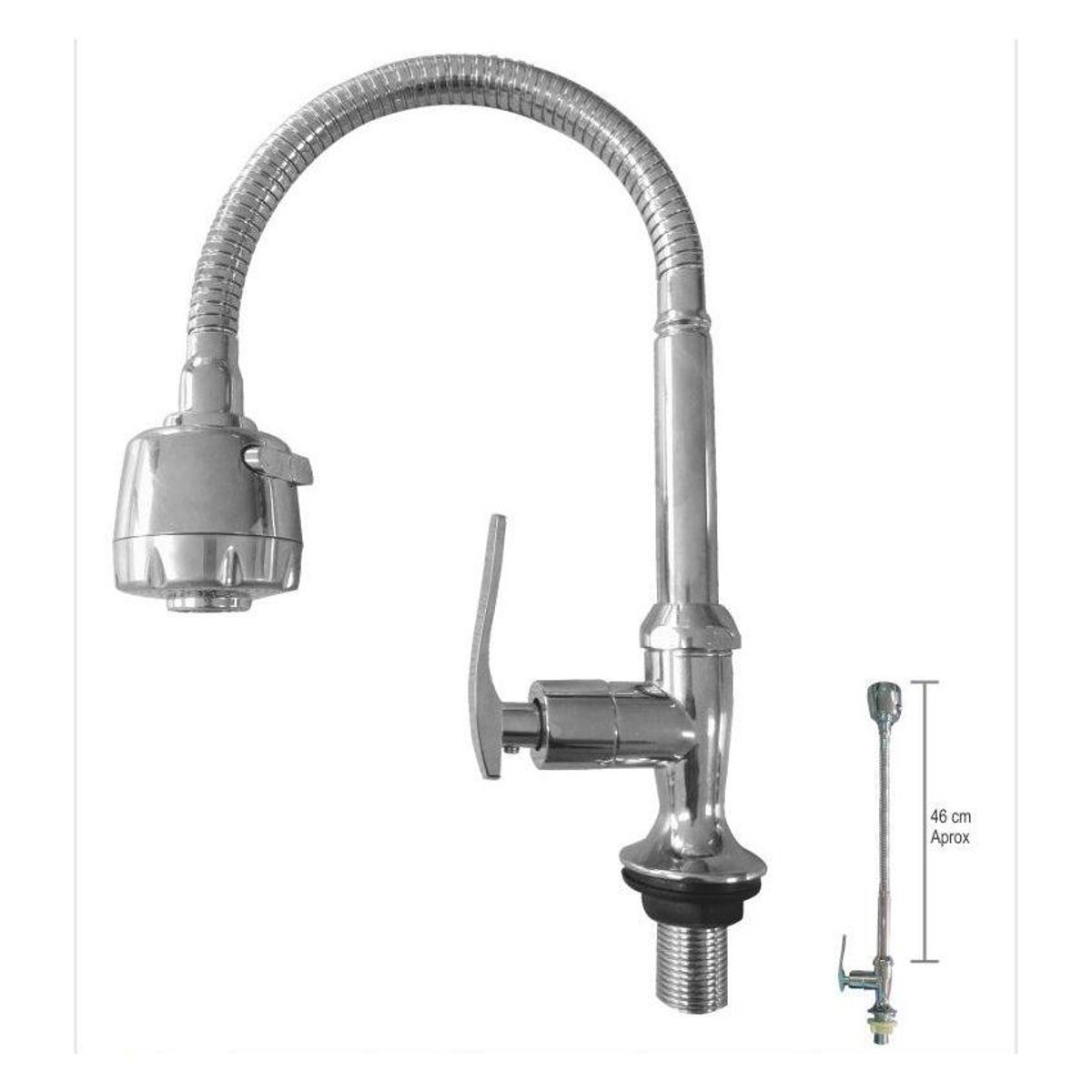 C AND A TOOLS - Llave Lavadero Flexible Mueble Ac. Inox. Modelo Z C&A  -  Cromado