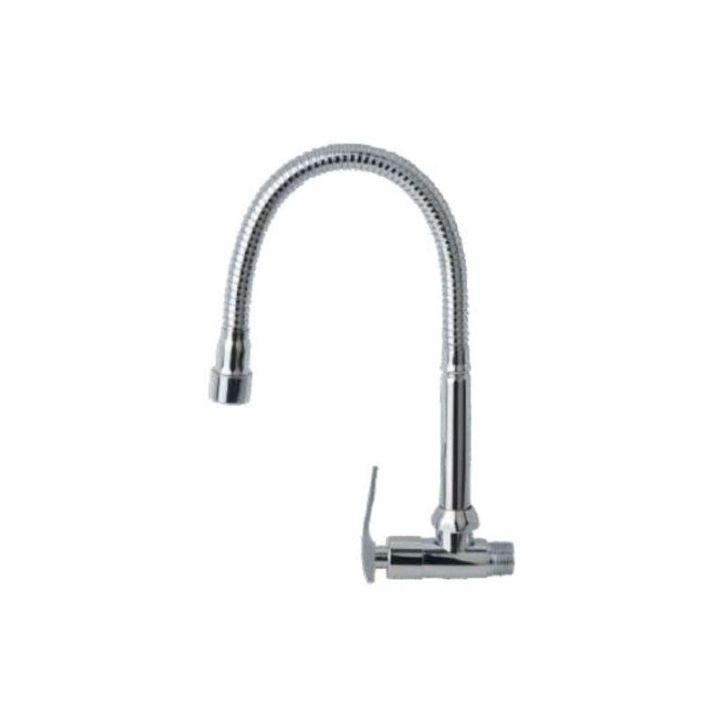 C AND A TOOLS - Llave Lavadero Flexible Pared Ac.Inox. Modelo Z Pico Chico C&A -  Gris