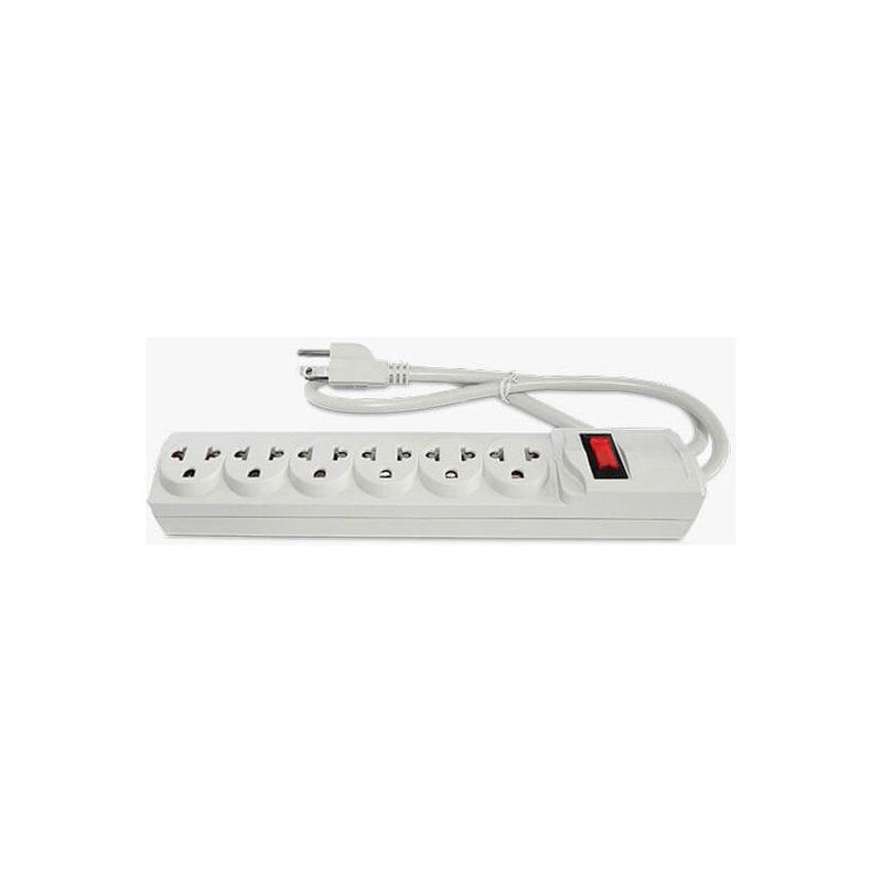 GENERICO - Supresor de Pico de 6 Tomas - 1mt Home Light - Blanco