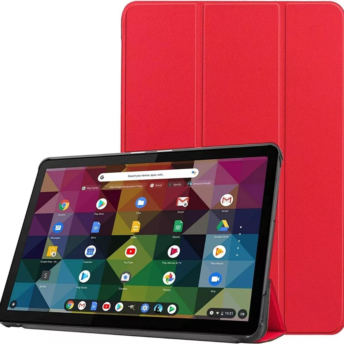 GENERICO - Funda Book Cover para Tablet Lenovo Chromebook Duet 10.1 X636 Rojo