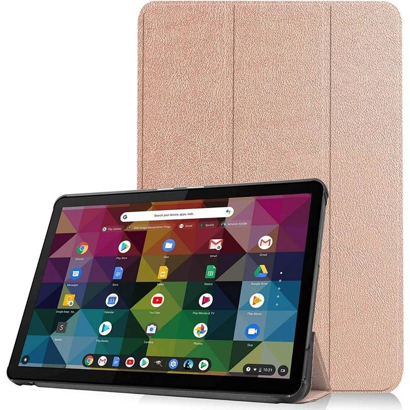 GENERICO - Funda Book Cover para Tablet Lenovo Chromebook Duet 10.1 X636 Dorado