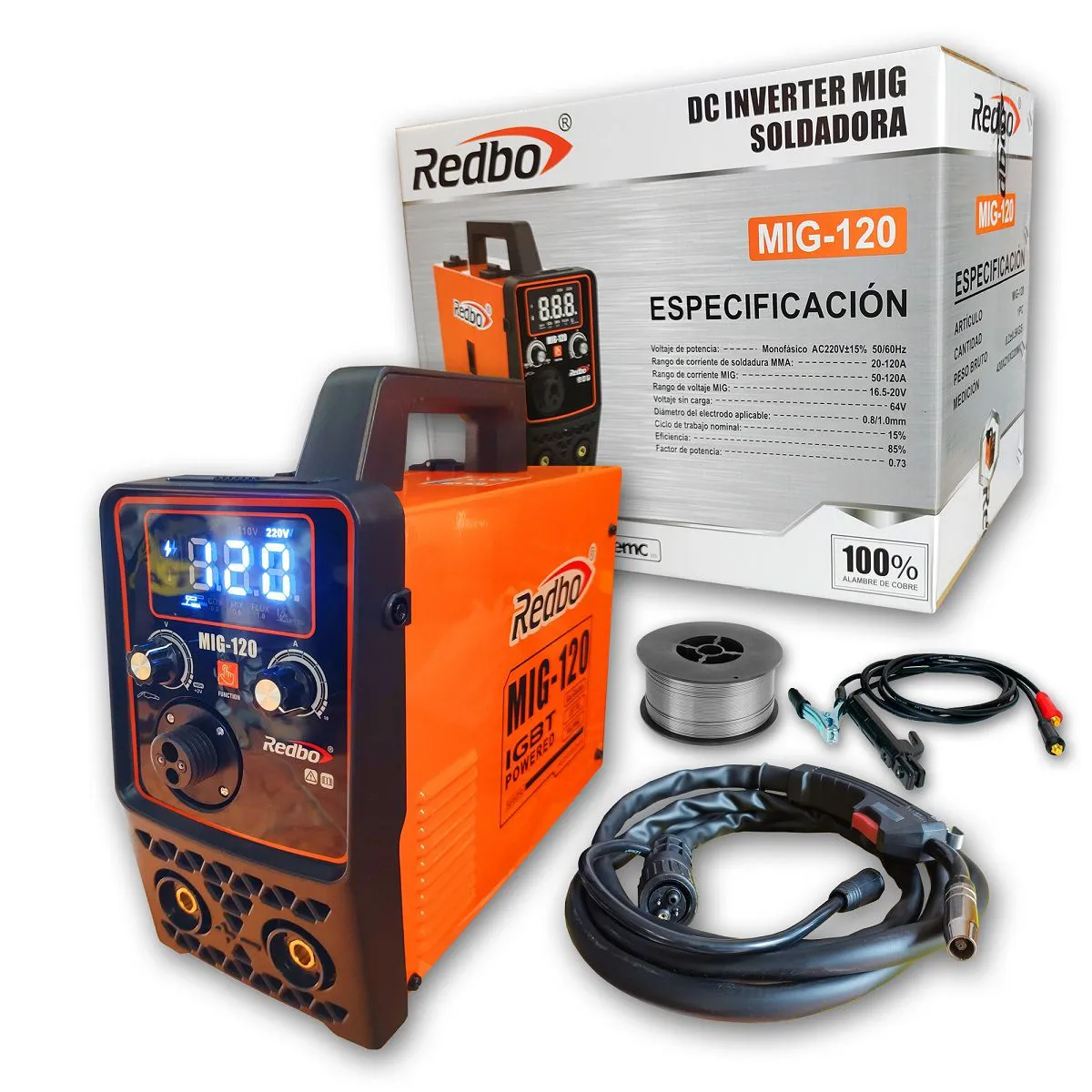 REDBO - Soldadora Inversora Mig 120 AMP REDBO MIG120