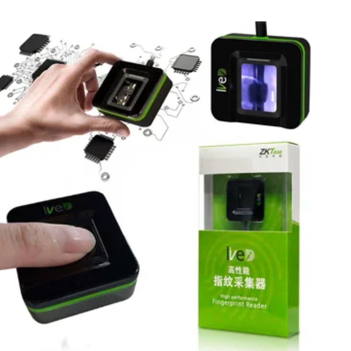 GENERICO - Lector y escáner de huellas dactilares USB live 20R ZK sensor  huellas