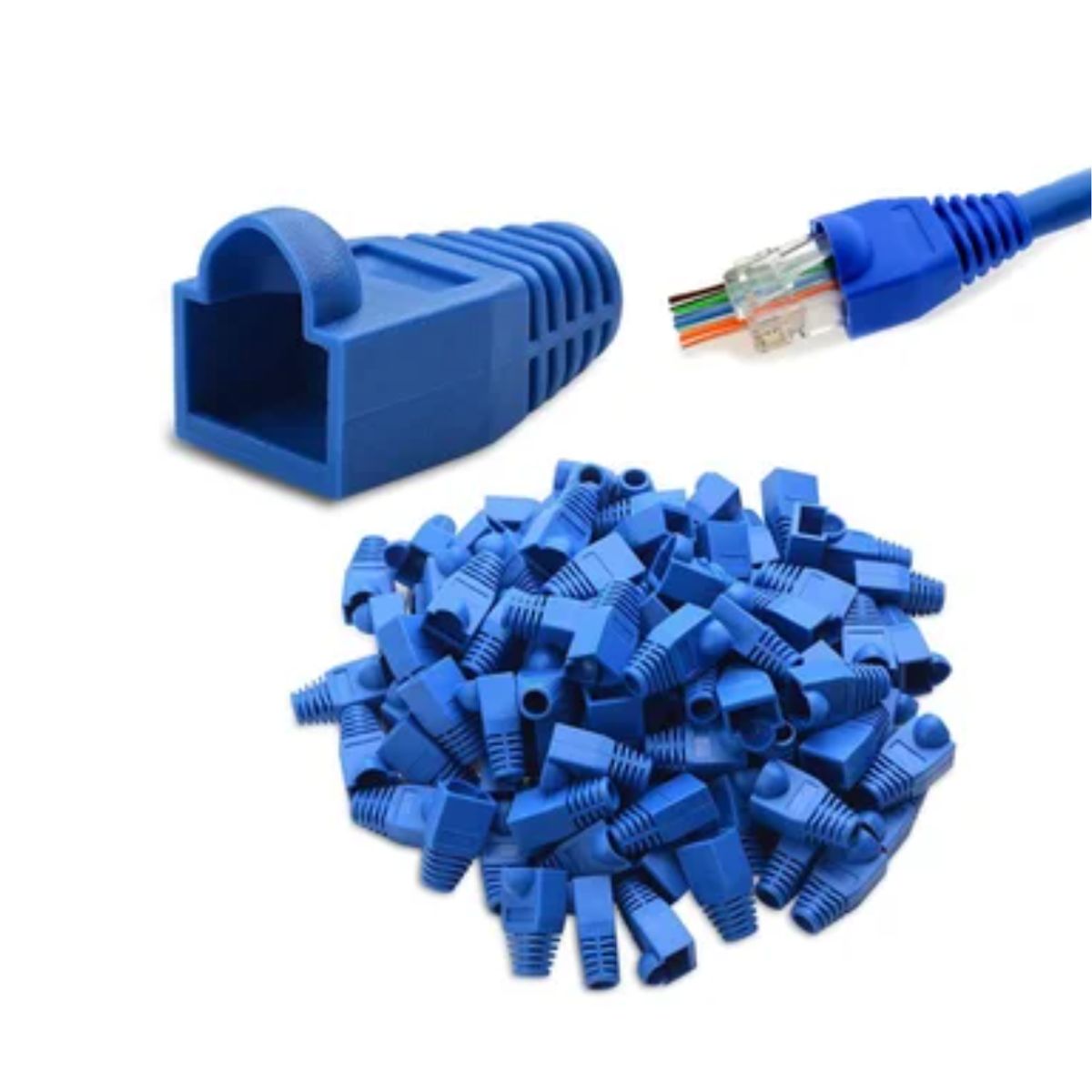 GENERICO - capuchon rj45 manga protectora plug rj45 capucha rj45 X 100 Unidades