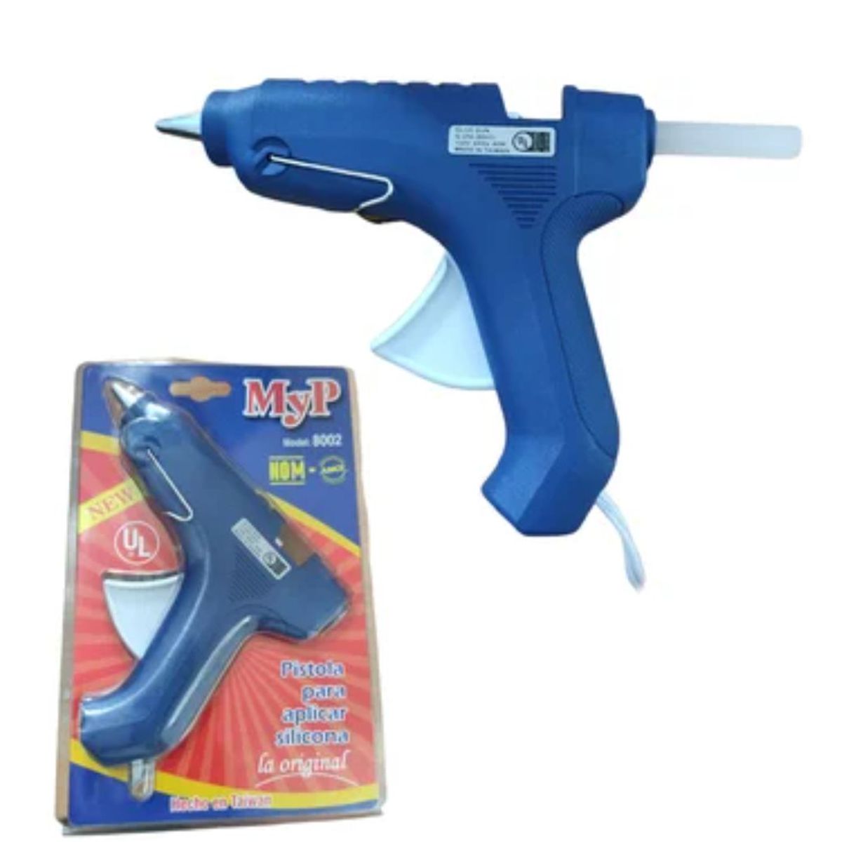GENERICO - Pistola para aplicar silicona MyP 8002 40w 60hz + 2 barras 10cm Azul