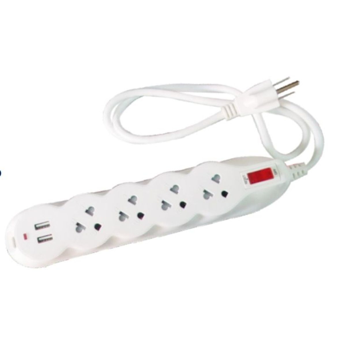 GENERICO - Supresor de Pico Home Light Deluxe x 4 tomas + 2 puertos USB - Blanco