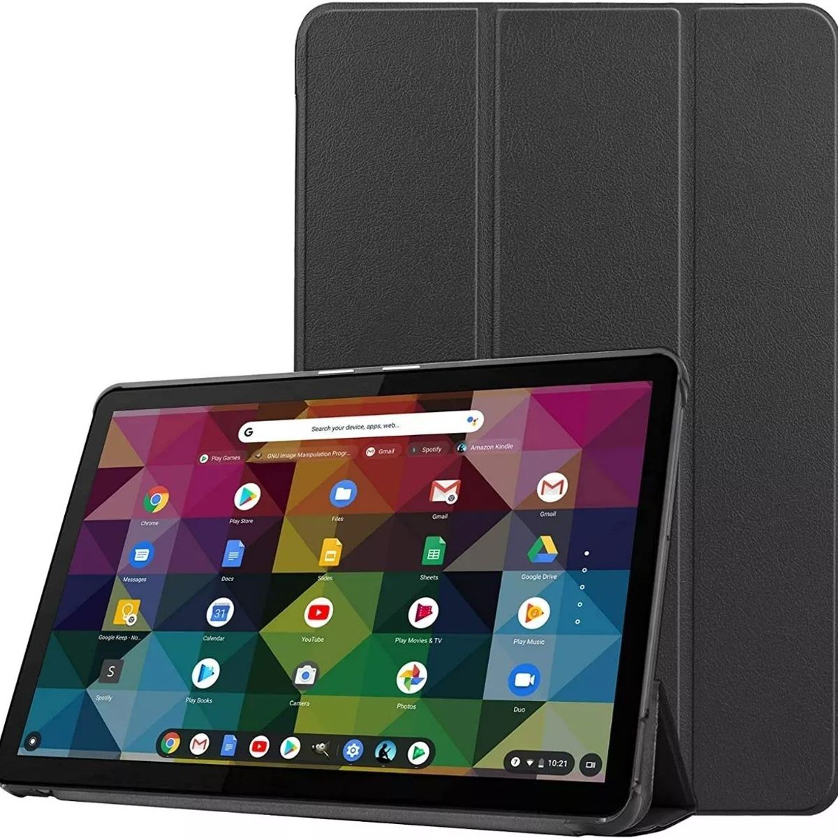 GENERICO - Funda Bookcover para Tablet Lenovo Chromebook Duet 10.1 X636 Negro