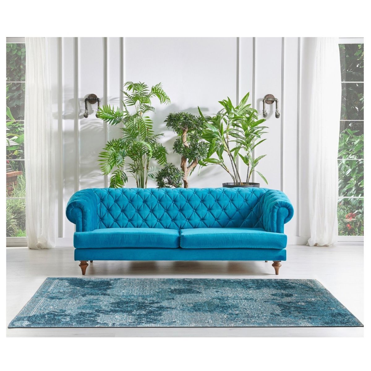 GENERICO - Alfombra Jacquard Azul Decoghar 150x240cm