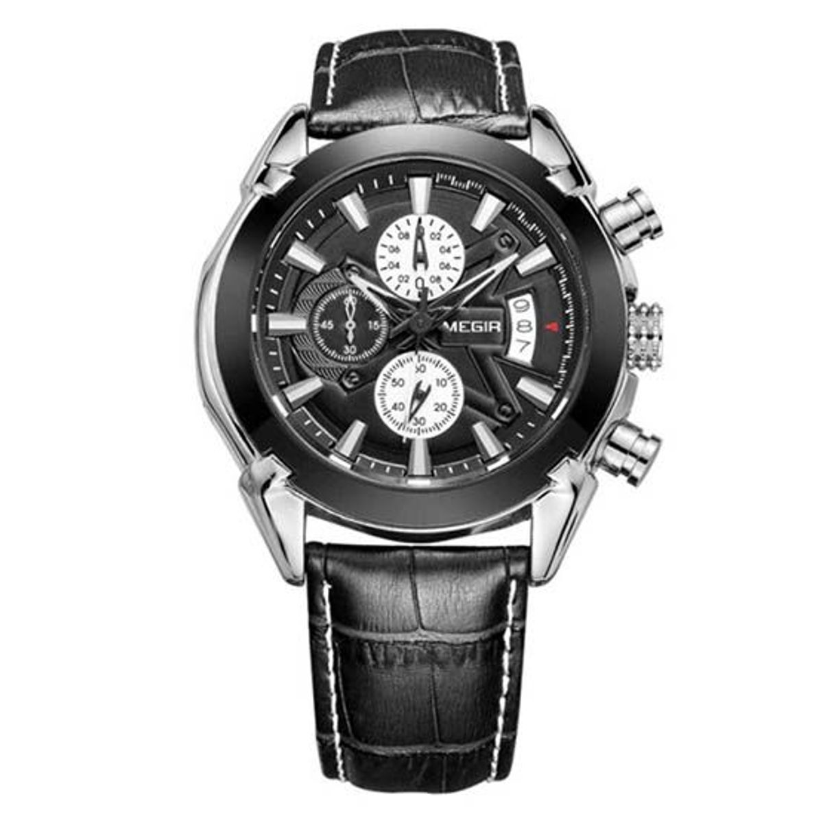 MEGIR - RELOJ HOMBRE MEGIR NEGRO CUERO M2020G