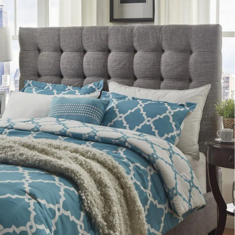 GENERICO - Cabecera Cuadricula Queen Gris La Industria