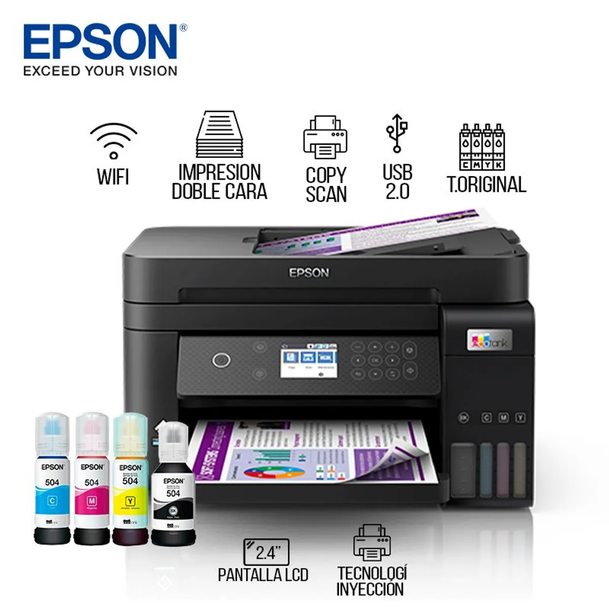 EPSON - Impresora Epson L6270 Multifuncional Wifi - ADF - Duplex - Ethernet
