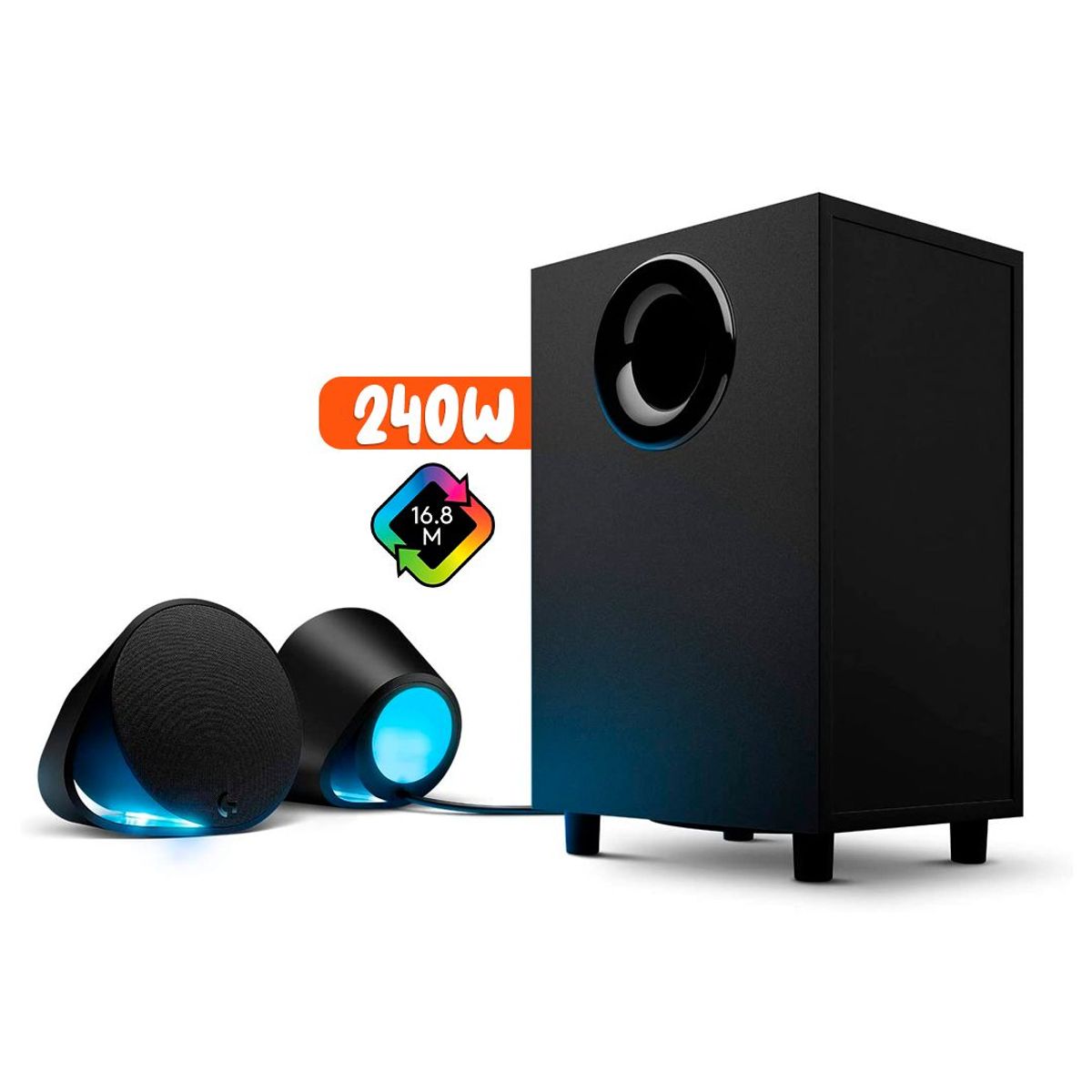 LOGITECH - Parlante Logitech G560 Ultra Surround DTS 240w RGB LIGHTSYNC - Negro