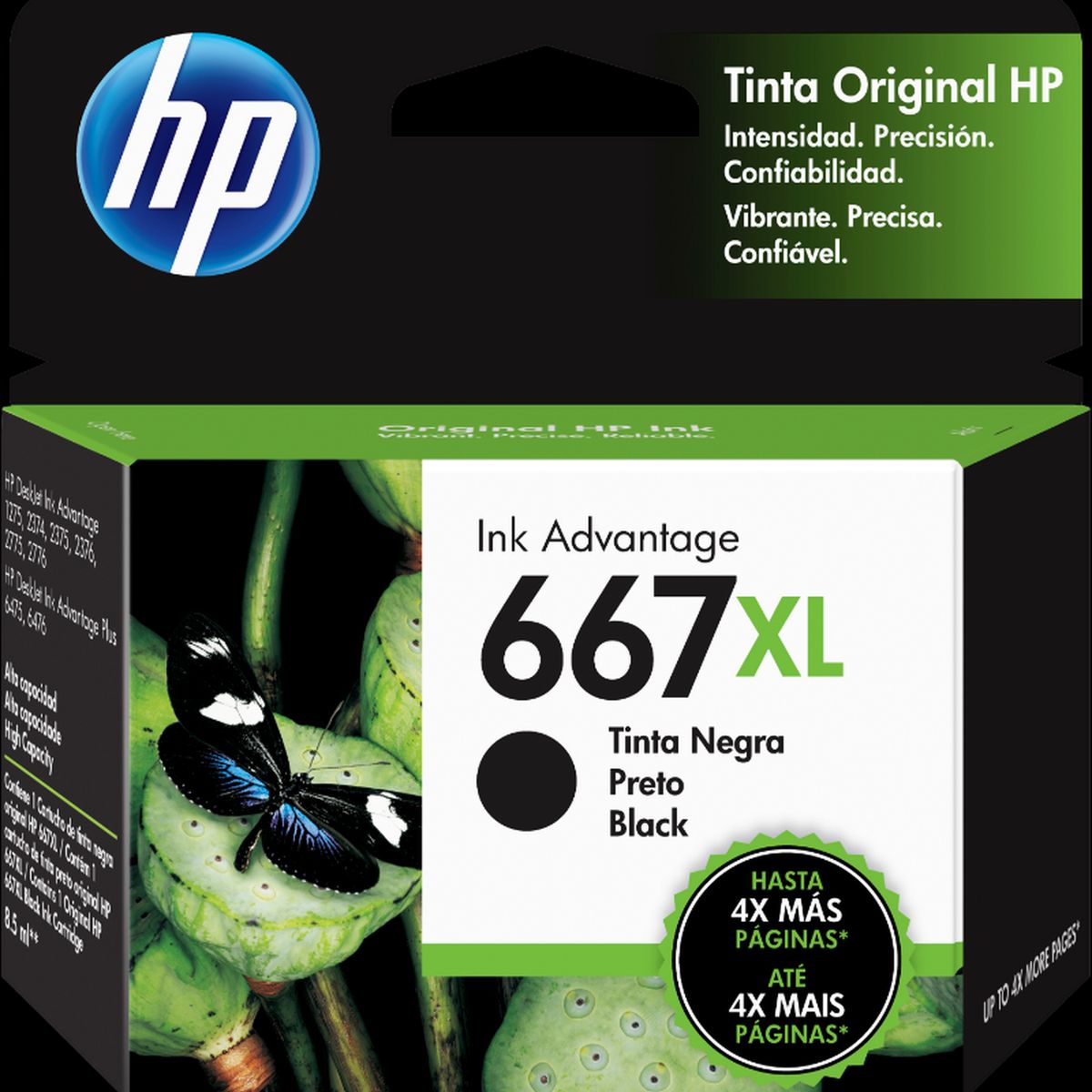 HP - Cartucho Tinta Hp 667 Negro Alto Rendimiento Deskjet Plus