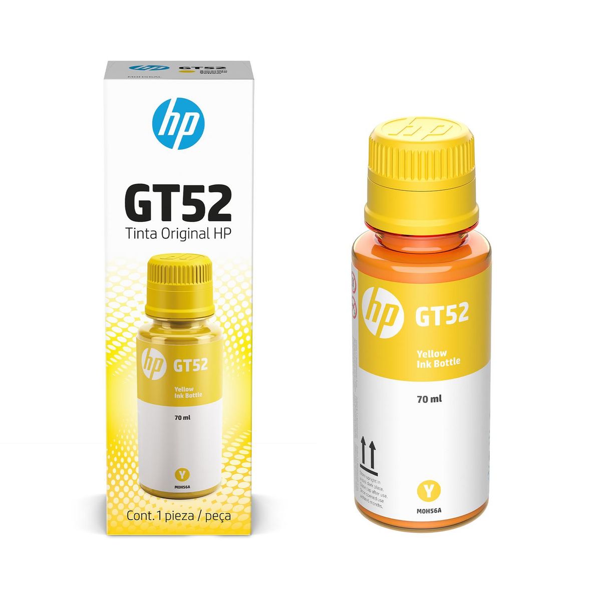 HP - Botella Tinta Hp Gt52 Amarillo Impresora Deskjet Gt 70Ml