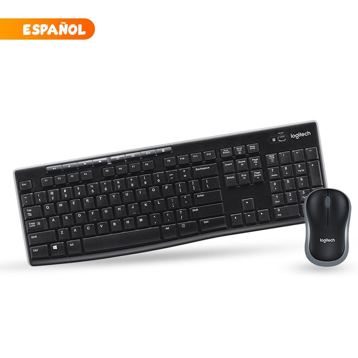 LOGITECH - Combo Teclado  Mouse Logitech MK270 Inalambrico Multimedia - Negro