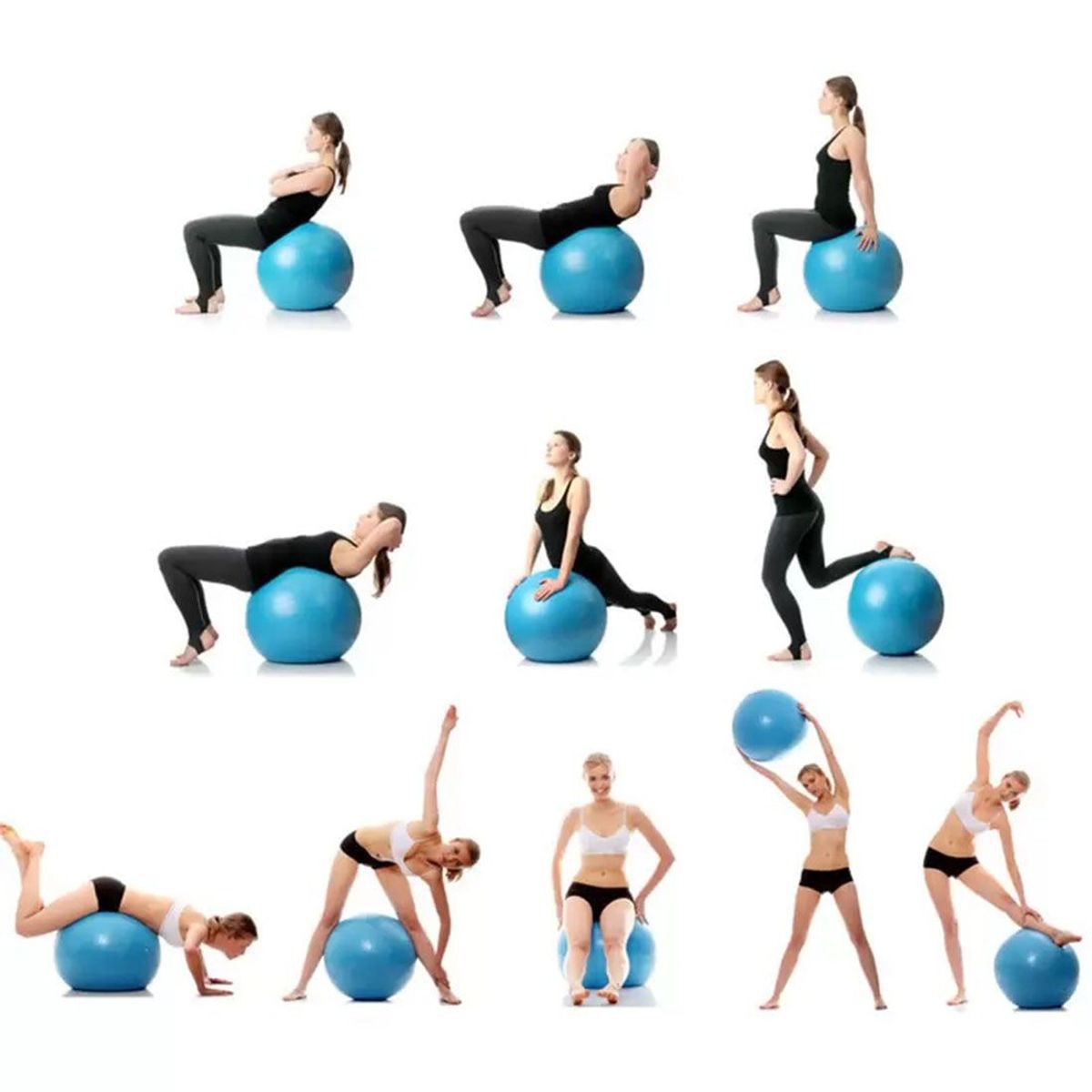 GENERICO - Pelota de yoga 85 cm AZUL + inflador