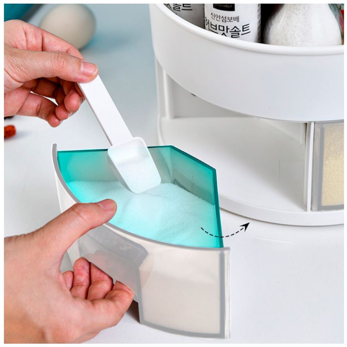 GENERICO - Condimentero Giratorio 5 Piezas con Cucharas Organizador de Cocina J30