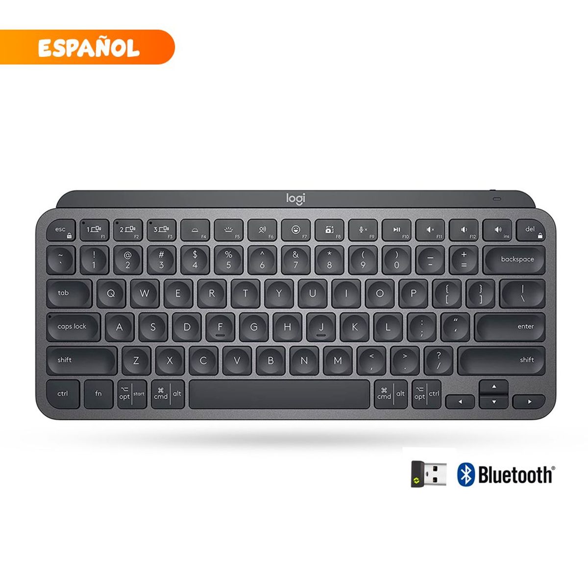 LOGITECH - Teclado Logitech Mx Keys Mini wireless recargable Bt inluminado -negro