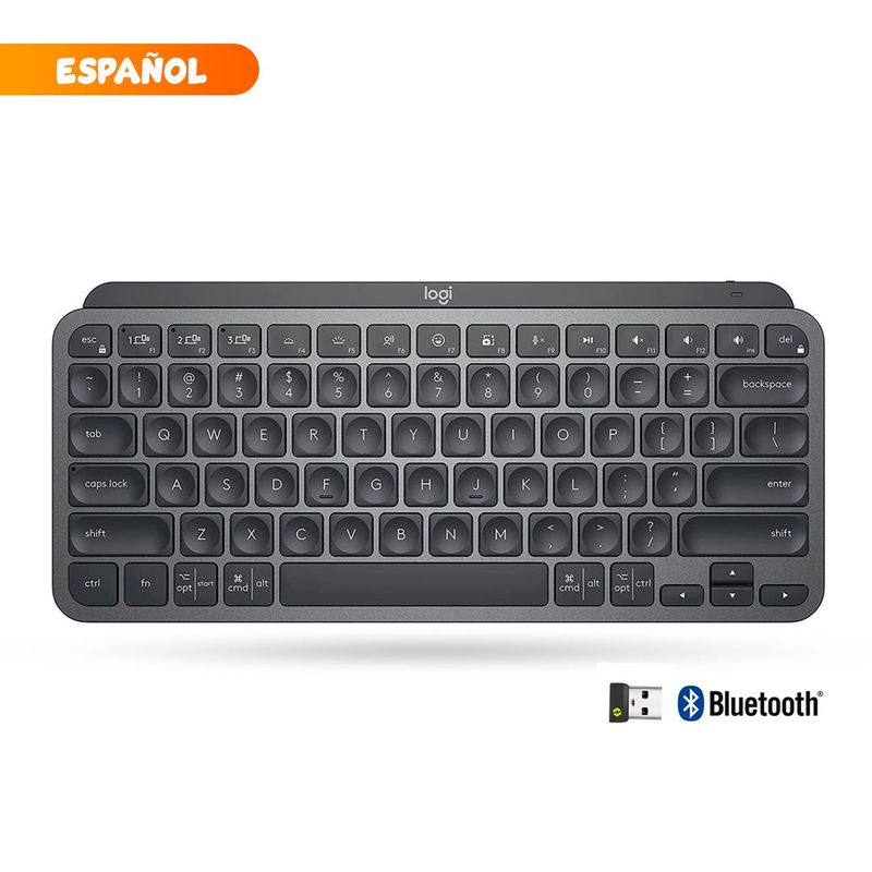 LOGITECH - Teclado Logitech Mx Keys Mini wireless recargable Bt inluminado -negro