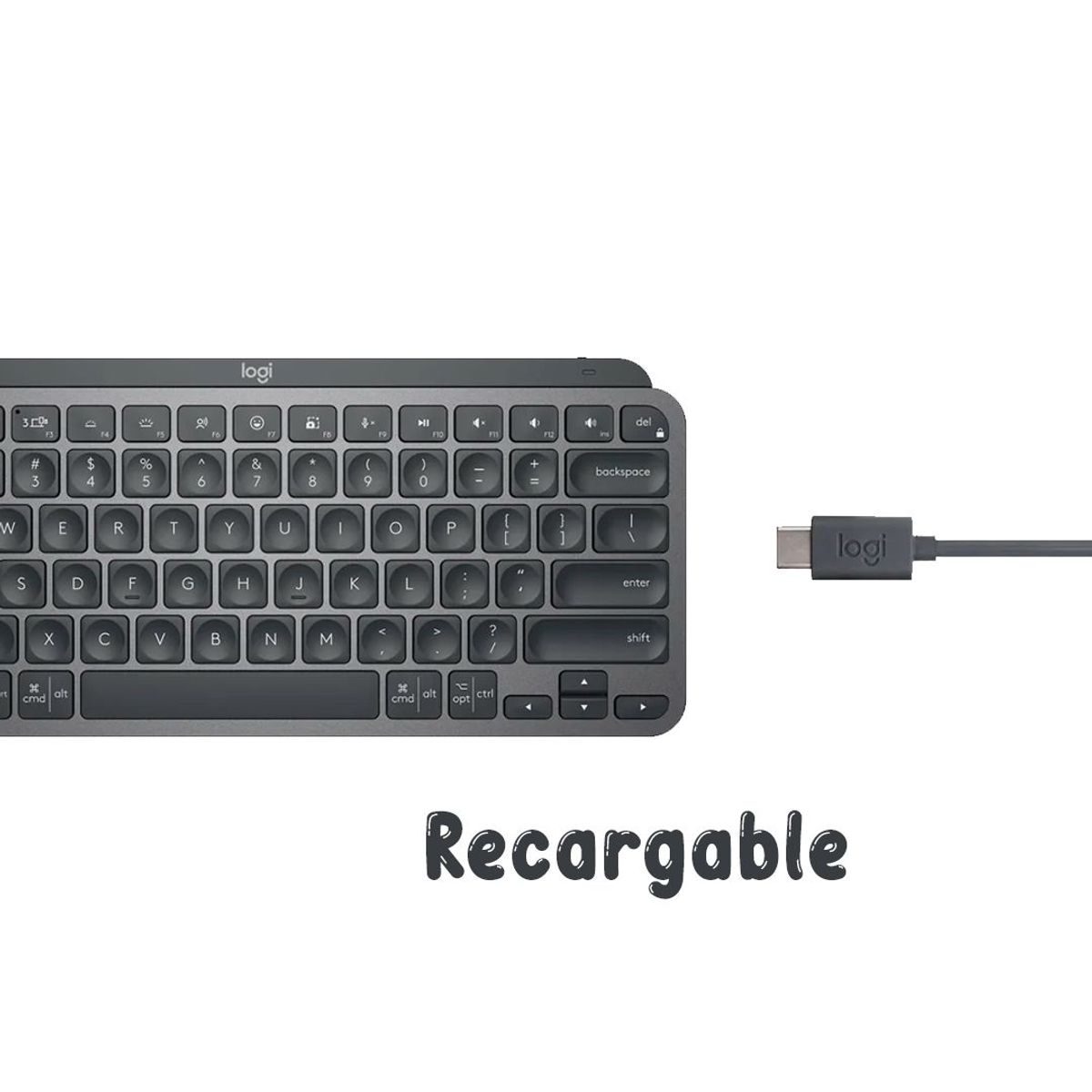 LOGITECH - Teclado Logitech Mx Keys Mini wireless recargable Bt inluminado -negro