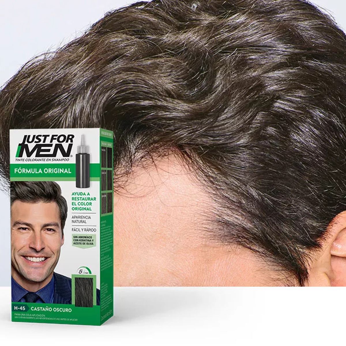 JFM - Tinte para Cabello Just for men Castaño Oscuro x3 Und