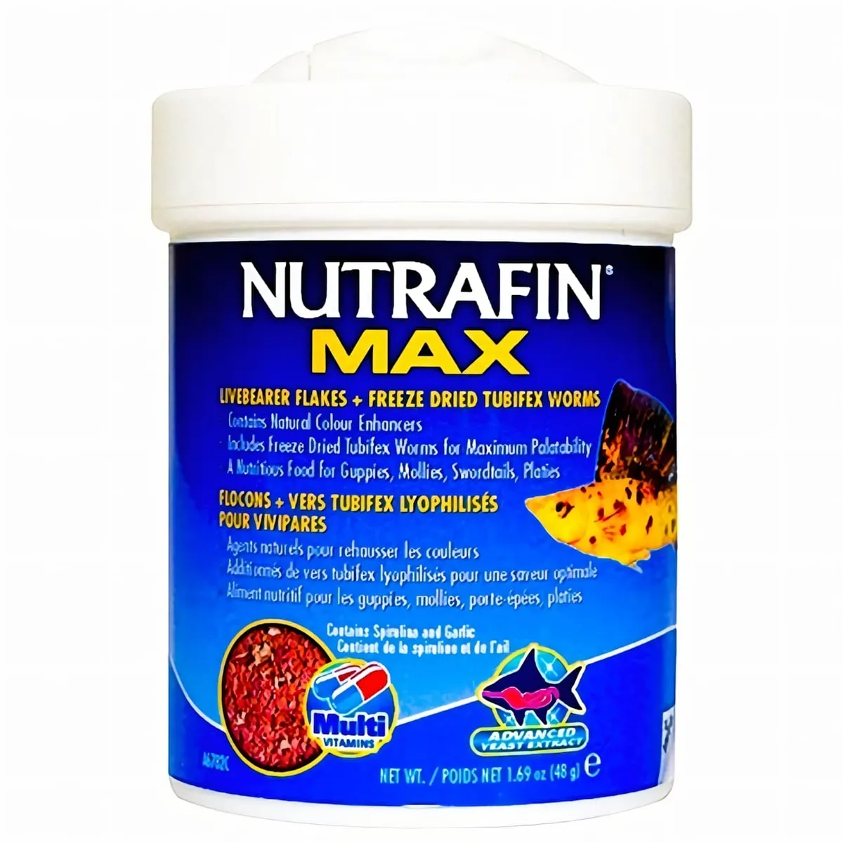 GENERICO - Nutrafin Max Escamas Para Peces Ovoviviparos Tubifex 48 Gr.