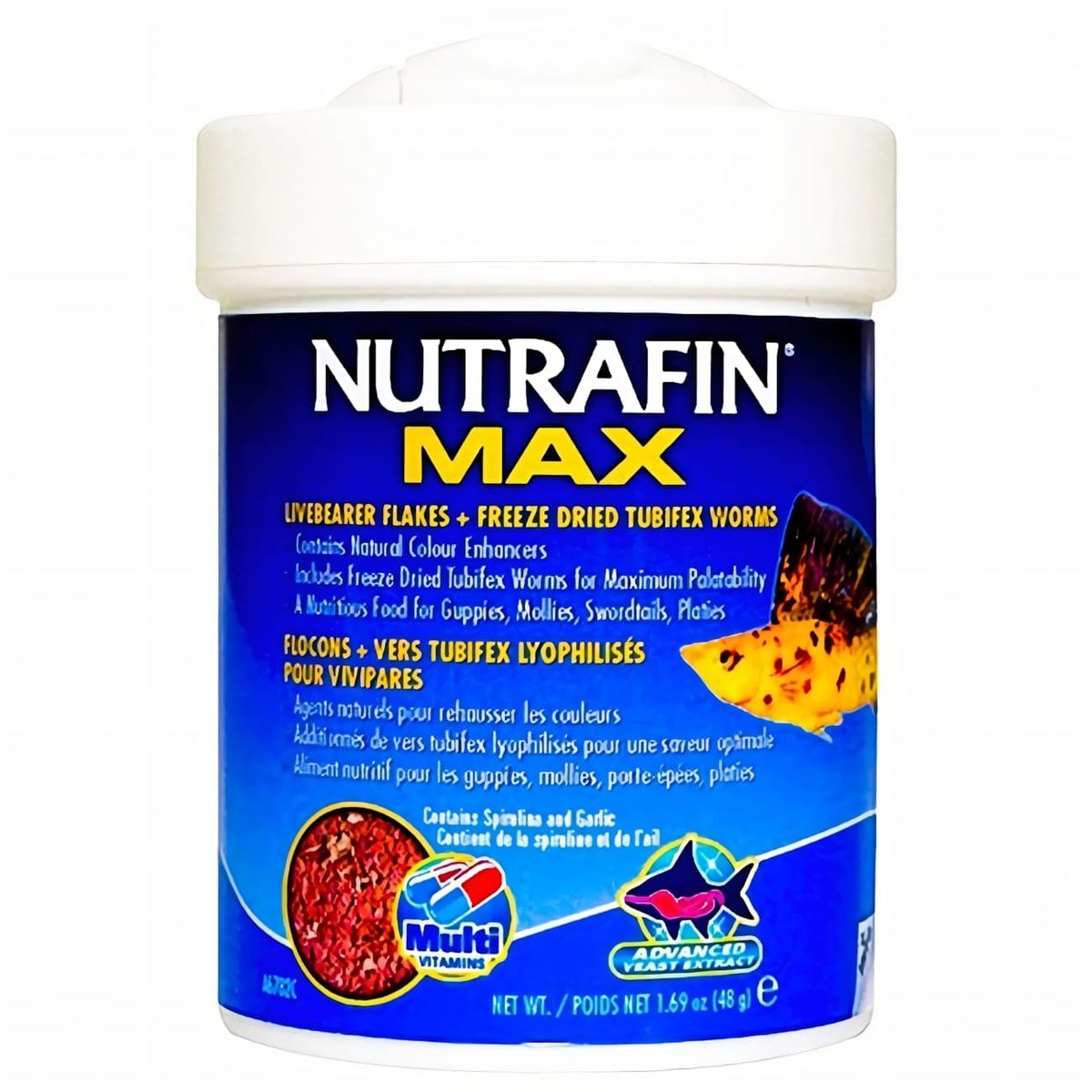 GENERICO - Nutrafin Max Escamas Para Peces Ovoviviparos Tubifex 48 Gr.