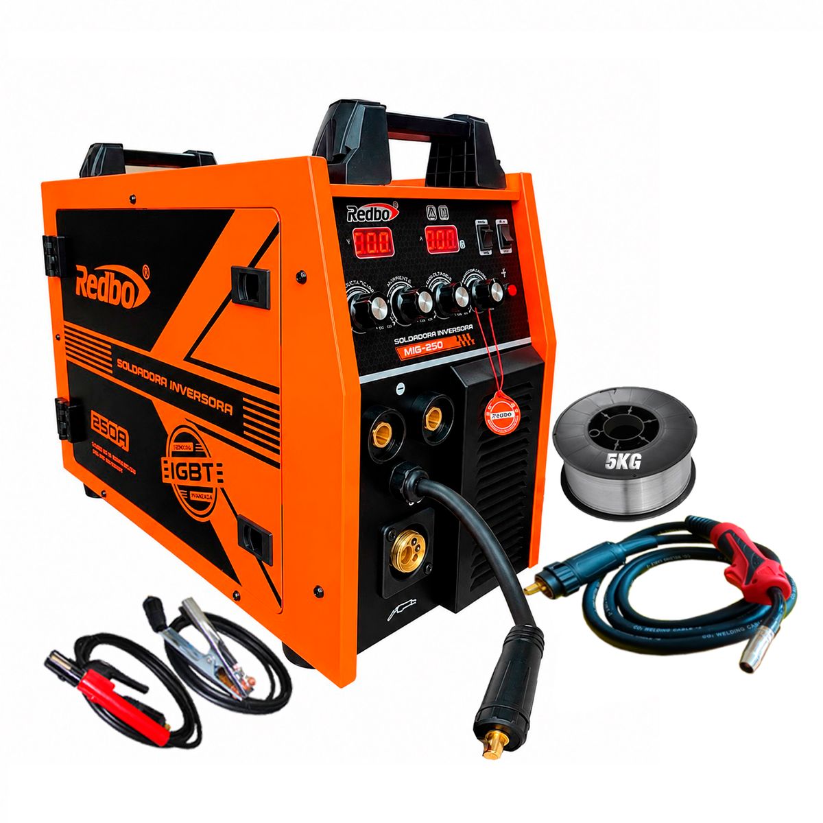 Soldadora Inversora Mig 200A REDBO MIG250 Carrete de 15Kg, marca REDBO - Foto Principal