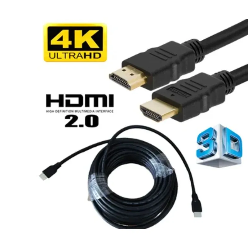 GENERICO - Cable Hdmi 2.0 4k Ultra Hd Alta Velocidad 3d 20 Metros 2160p Negro PVC