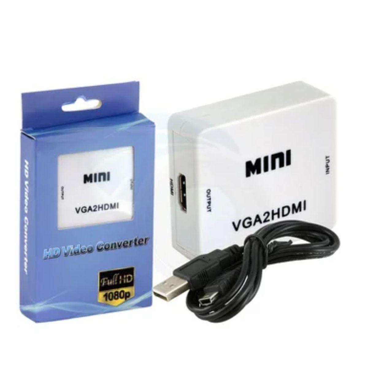 GENERICO - Convertidor Adapatador  Vga A Hdmi Con Audio Full Hd Mini VGA2HDMI
