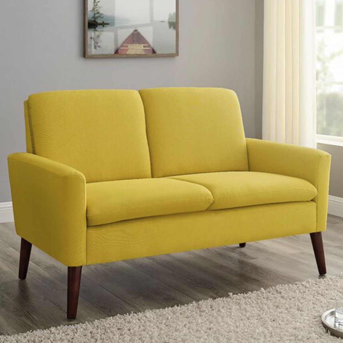 HOME PREMIUM - Sofa 2 Cuerpos Tamy Amarillo.