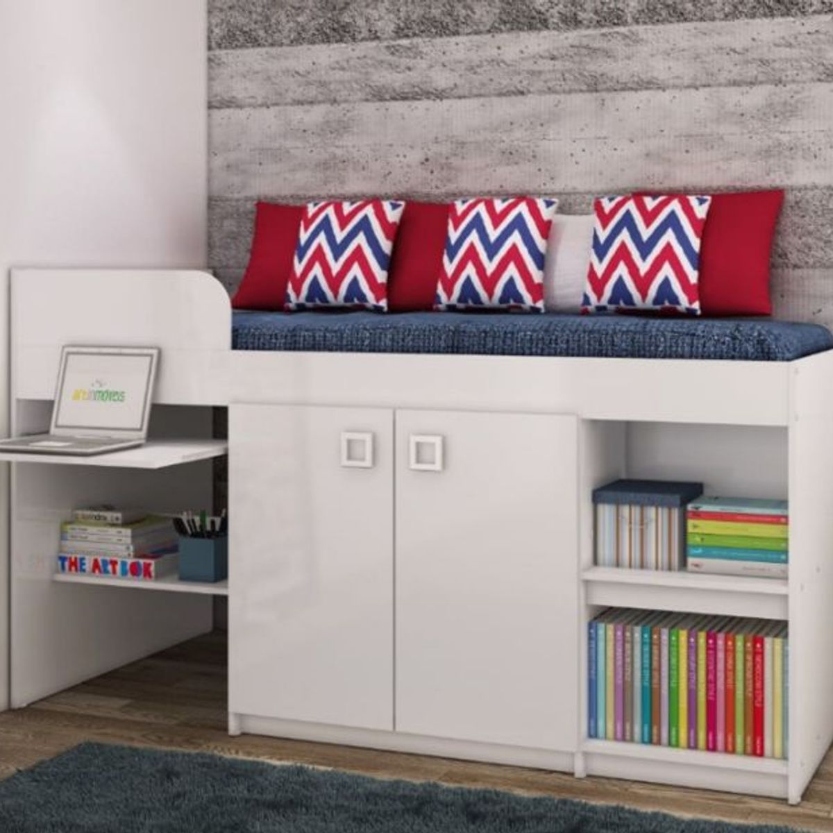 DMUEBLES - Cama Multifuncional Barcelona Blanco