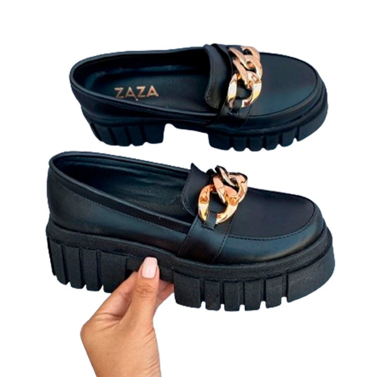 GENERICO - 12385C-55 Mocasin Mujer Lady Chaplin Edicion Limitada Color Negro