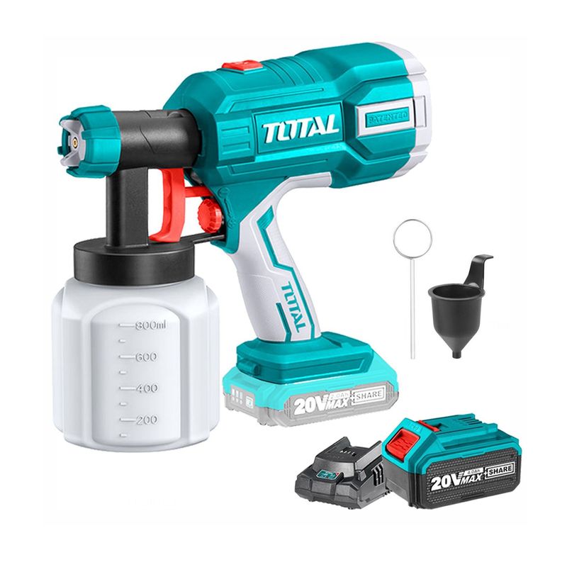 TOTAL TOOLS - PISTOLA DE PINTAR 20V COMPRESOR INALAMBRICO BAT 4 AH TOTAL