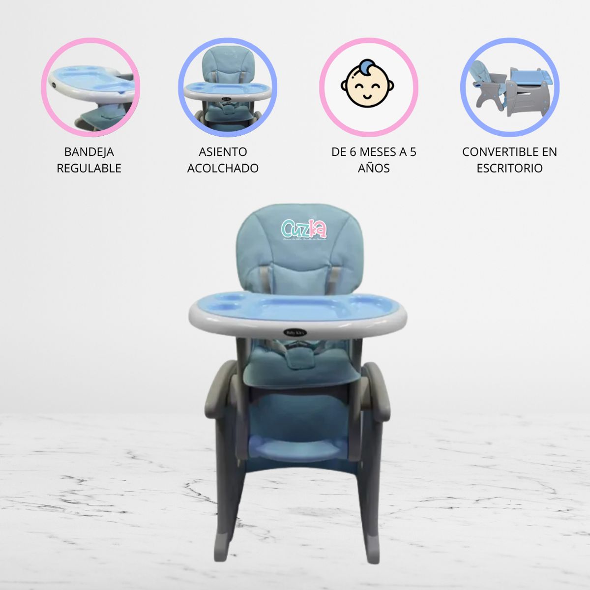 BABY KITS - Silla Escritorio para Bebé «MAGIC» Light Blue