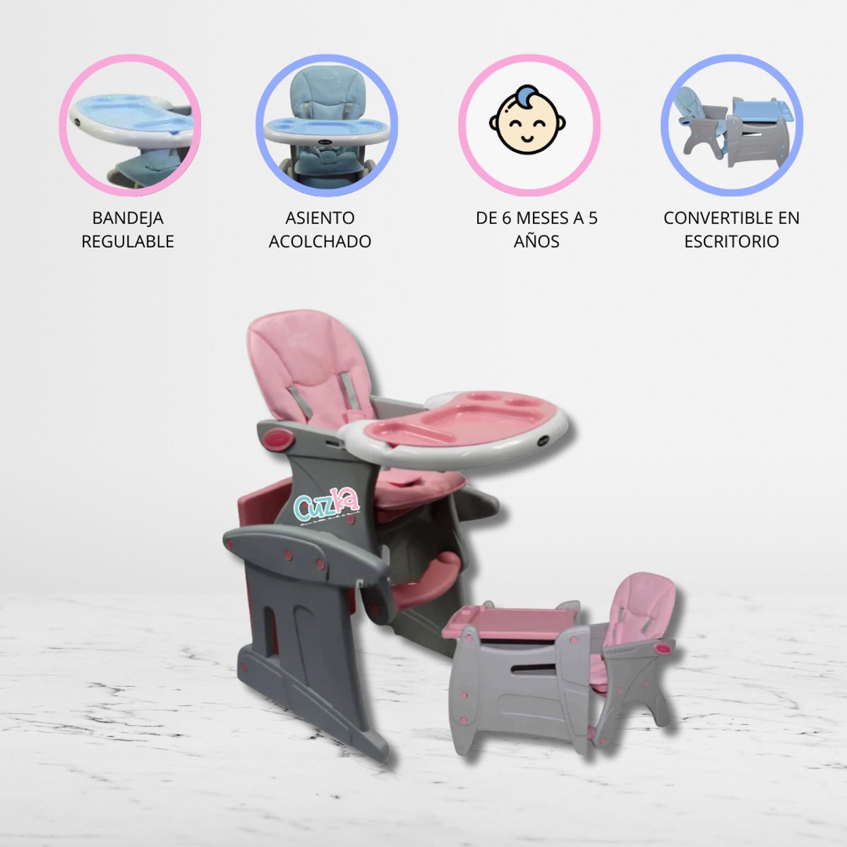 BABY KITS - Silla Escritorio para Bebé «MAGIC» Light Pink