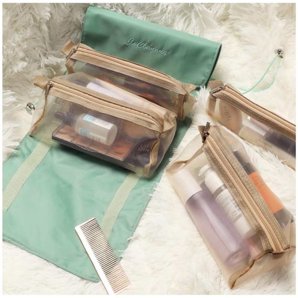 MINARI - Neceser Organizador de Maquillaje Cosméticos para Viaje Maleta VD 674N