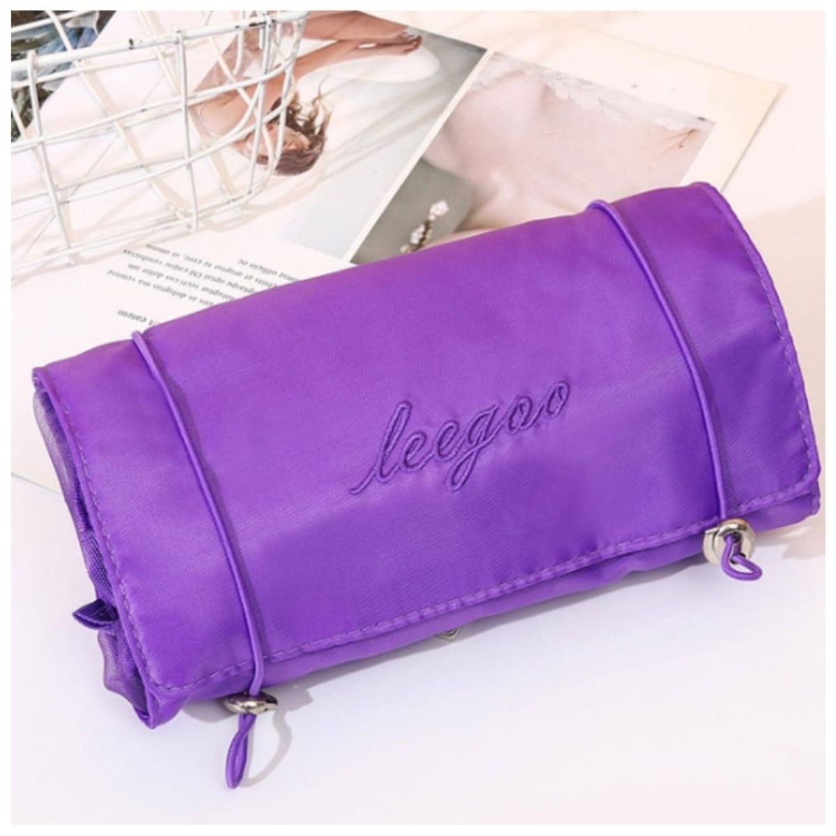 MINARI - Neceser Organizador de Maquillaje Cosméticos para Viaje Morado 674N