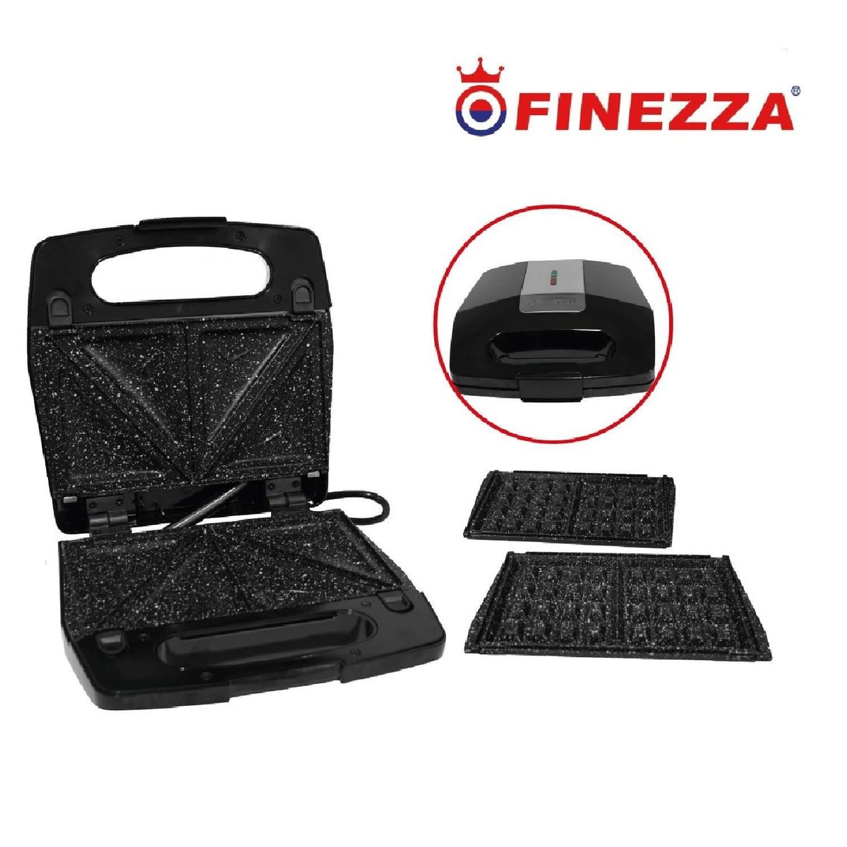 FINEZZA - Sandwichera Waflera Finezza FZ-820WS Placas Intercambiables