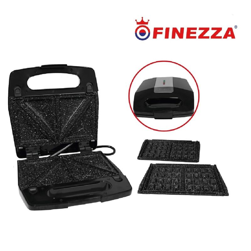 FINEZZA - Sandwichera Waflera Finezza FZ-820WS Placas Intercambiables
