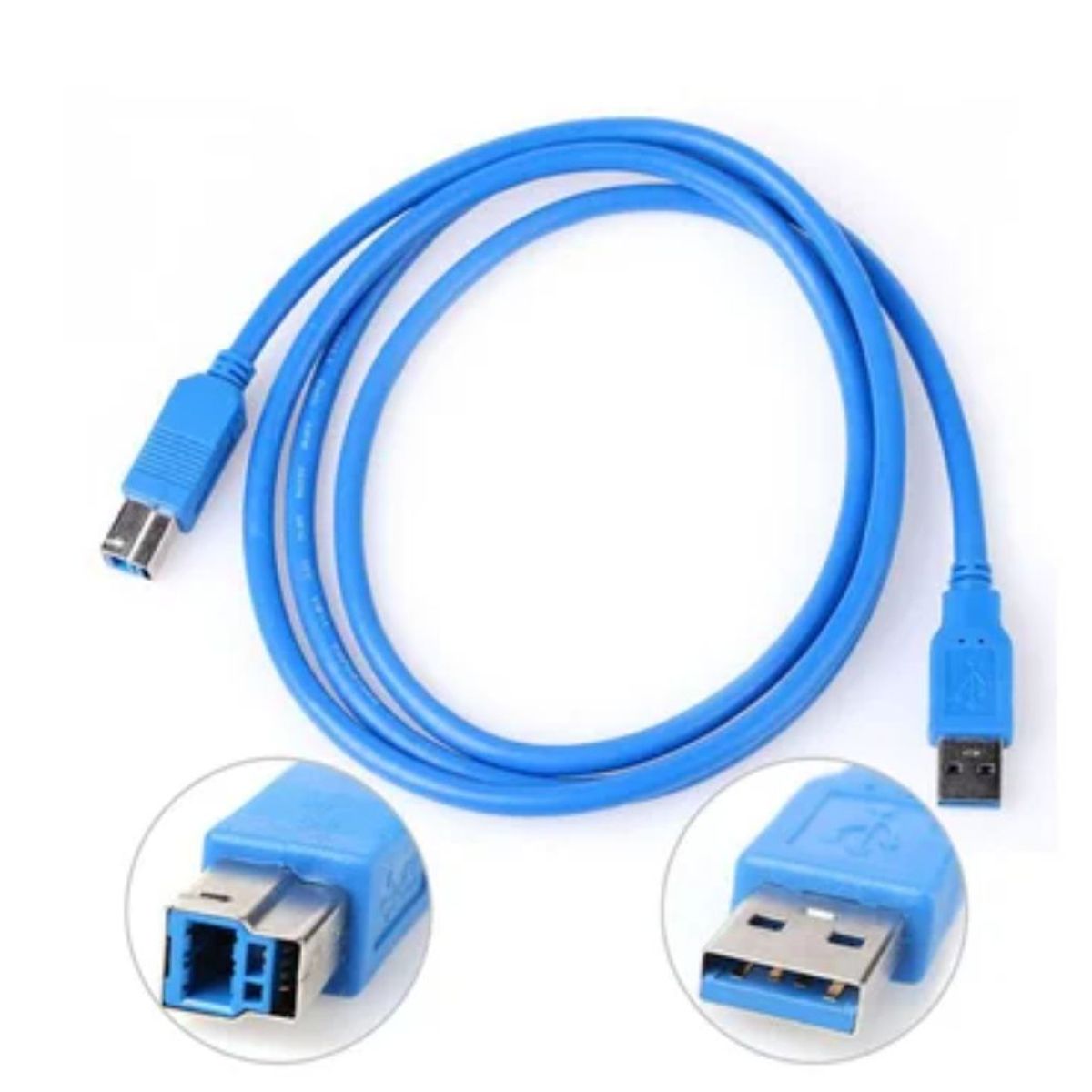 GENERICO - Cable Para Impresora  Escaner Usb 3.0 1.5 metros - Azul