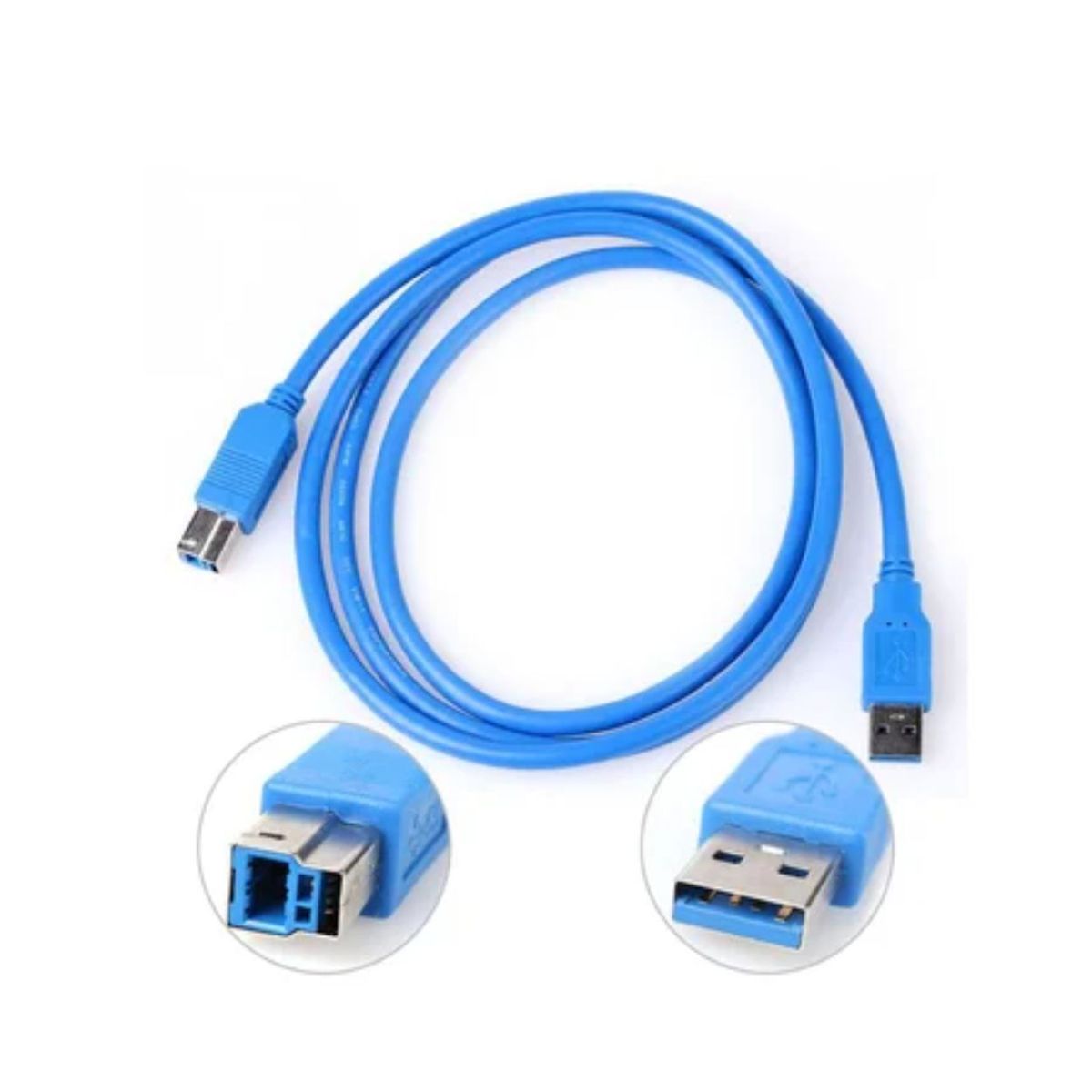 GENERICO - Cable Para Impresora  Escaner Usb 3.0 1.5 metros - Azul