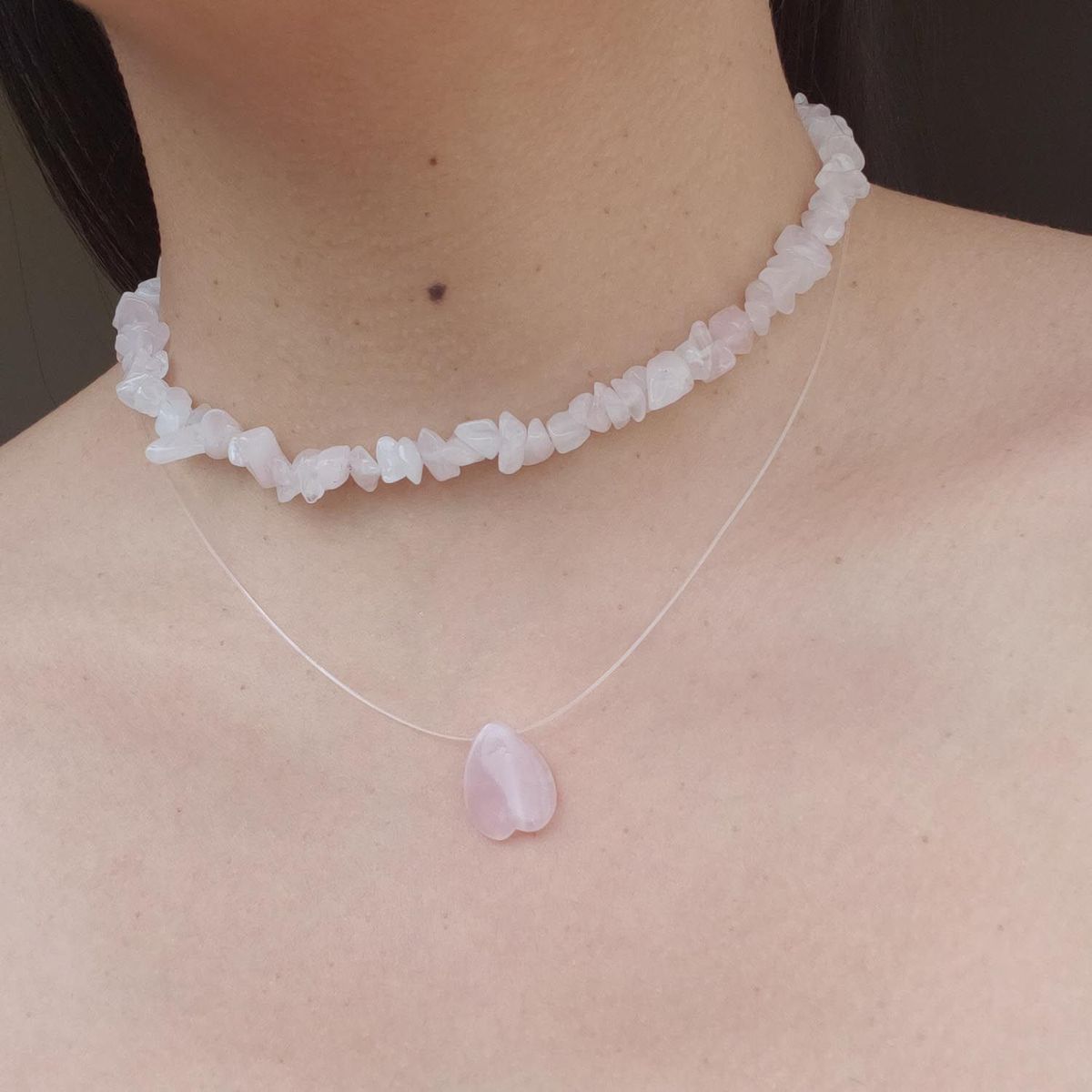 INTUERI - Gargantilla cuarzo rosa