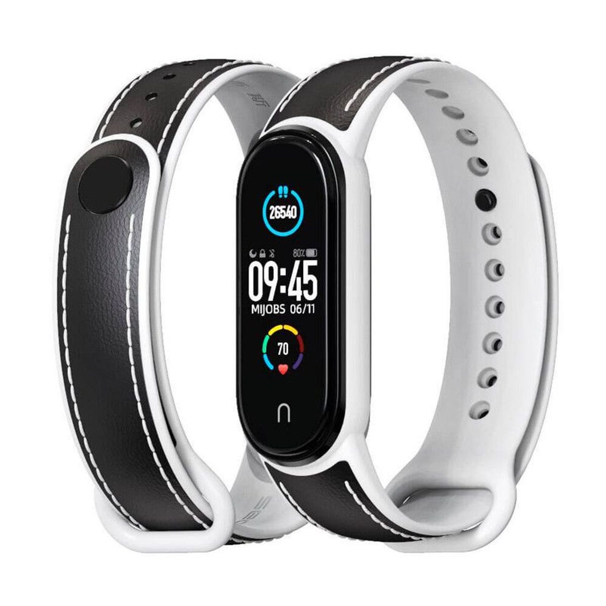 GENERICO - Correa de Cuero Xiaomi Mi Band 7 Negro-BL.